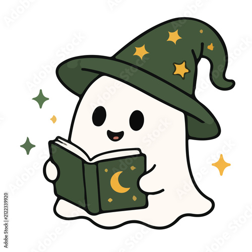 ute Wizard Ghost Reading Magic Book Halloween