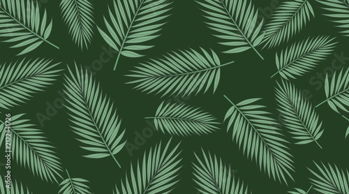 Continuous leaf vector pattern; seamless fabric pattern.