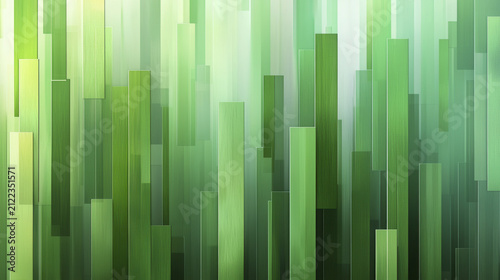 Vibrant green vertical bars create dynamic digital background, evoking sense of growth and energy