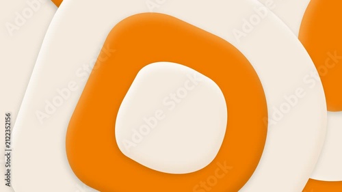 Abstract Minimalist Orange and White Organic Rounded Shapes