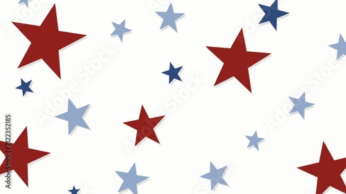 Red and Blue Star Pattern Background for Patriotic Celebration