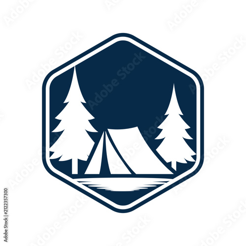 camping ground logo vector.