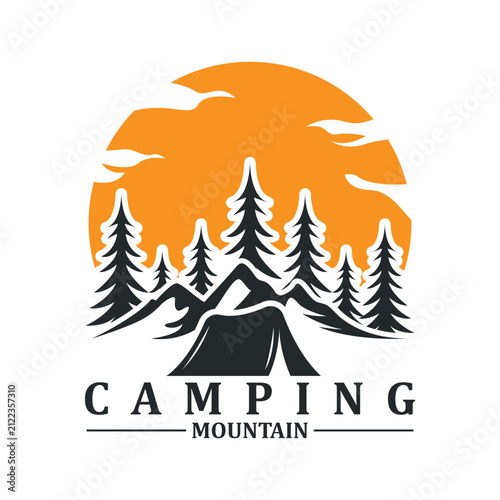 camping ground logo vector.