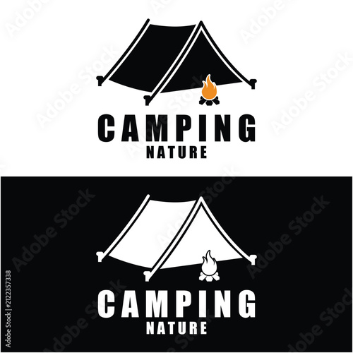 camping ground logo vector.