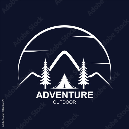 camping ground logo vector.