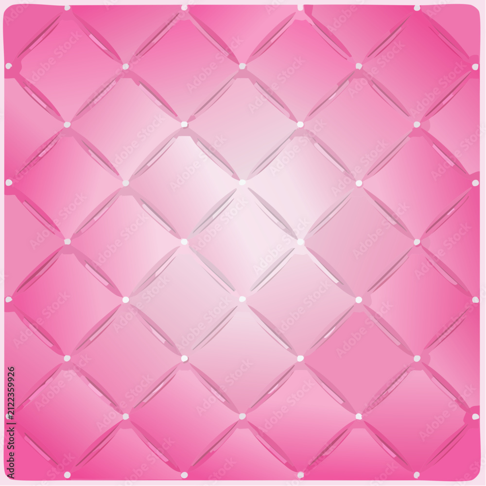Obraz premium Pink quilted leather pattern with pearly buttons
