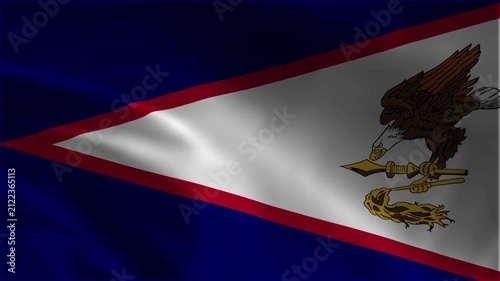 American Samoa Waving Flag Animation Seamless Loop for Pacific Island Culture, Patriotic National Day, Official Representation, and News Media