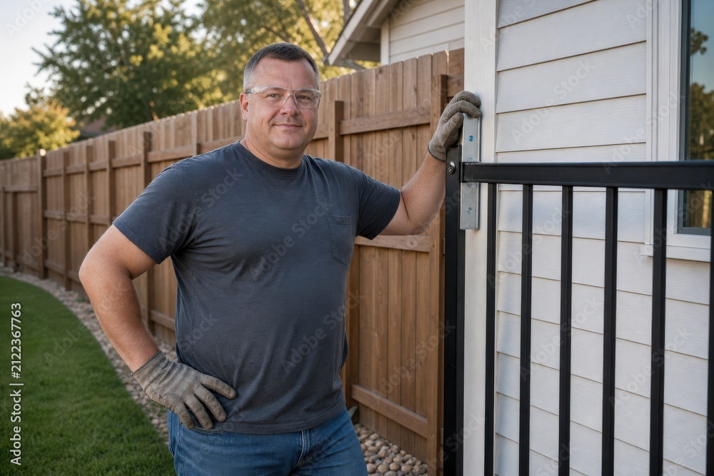 Fototapeta premium Wildfire Home Hardening Contractor Fire Safe Fence Connection
