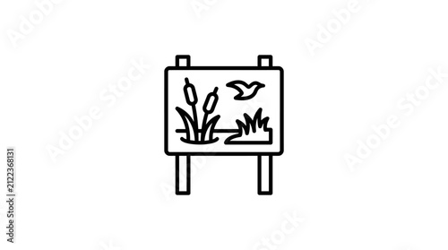 Картината върху платно Nature Reserve Information Sign Icon