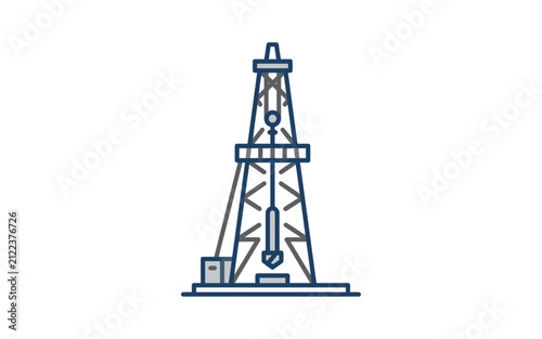 Oil Drilling Rig Vector Illustration
