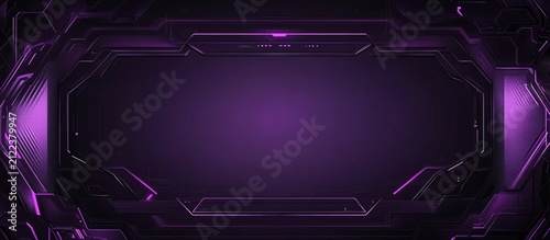 Futuristic Purple Tech Interface Frame With Neon Accents.