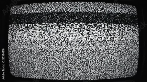 Static noise on vintage CRT television screen