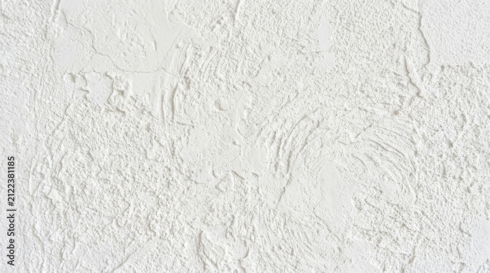 Fototapeta premium Rough textured white wall covered in white paint for background.