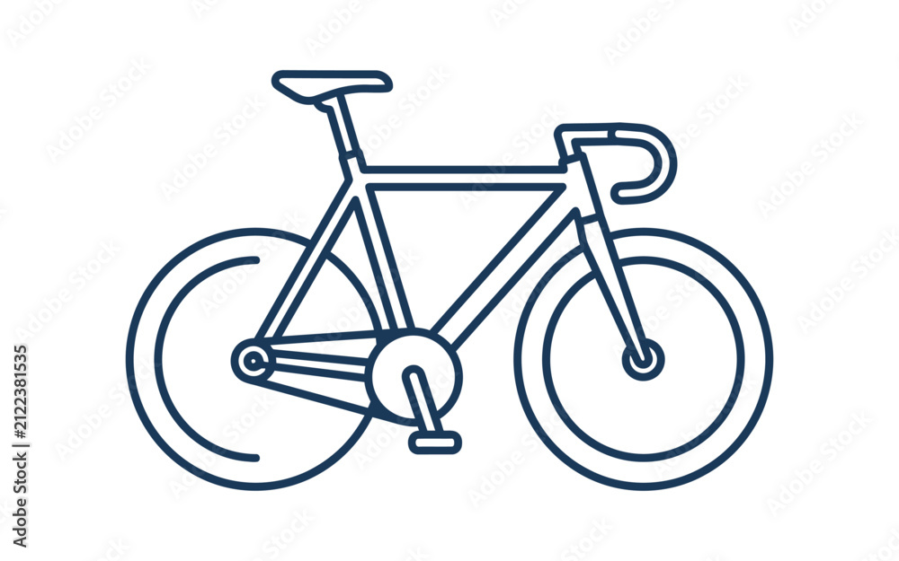 Fototapeta premium Minimalist Track Bicycle Vector Icon