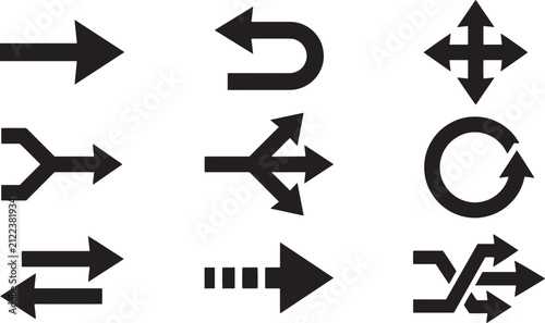 Canvastavla Black and white agricultural machinery and tractor icons set modern design eleme