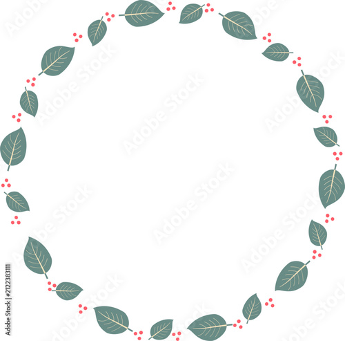 Circle frame with natural foliage wreath