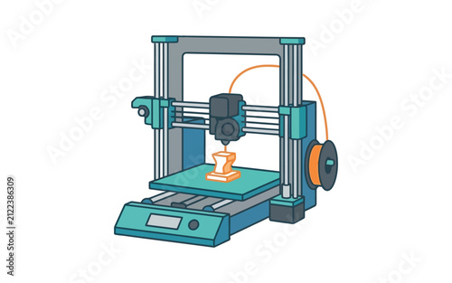 3D Printer Vector Illustration