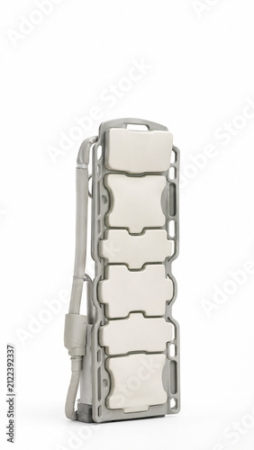 Generative AI MRI spine array coil isolated on white background.