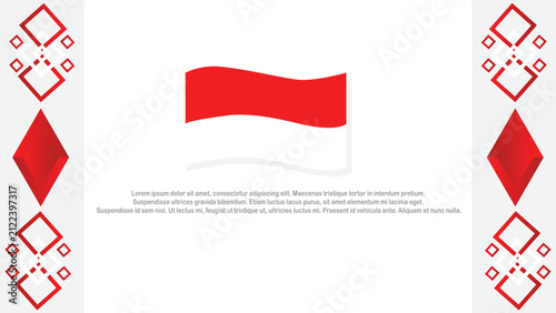 Indonesia Flag Abstract Background Design Template. Indonesia Independence Day Banner Wallpaper Vector Illustration