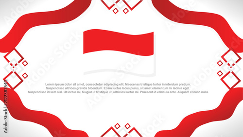 Indonesia Flag Abstract Background Design Template. Indonesia Independence Day Banner Wallpaper Vector Illustration