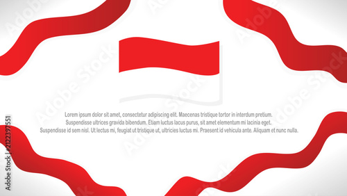 Quadro su tela Indonesia Flag Abstract Background Design Template