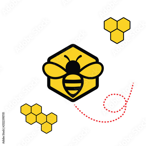 Vector bee icon, simple illustration of bee logo