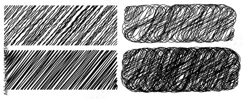 Rough Scribble Line Texture Collection – Abstract Hand Drawn Linear Vector Backgrounds