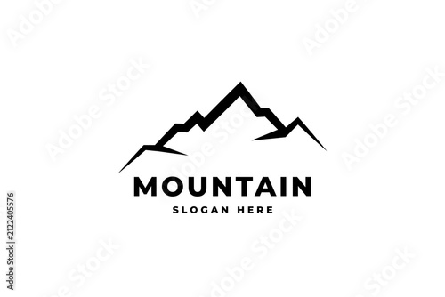 Minimalist mountain logo design template