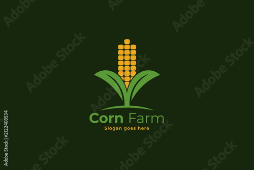 Corn farming logo design template