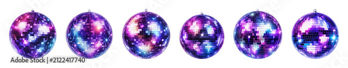 PNG Vibrant disco balls glowing on transparent background