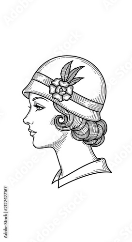 Vintage Woman Profile Flapp...