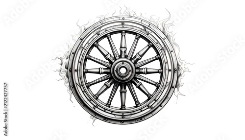 Vintage Wooden Ship Wheel E...