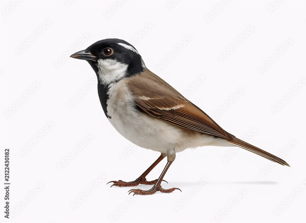 Obraz premium Colorful Crested Bird Isolated on White Background