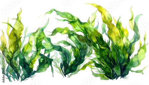 Watercolor Seaweed Underwat...