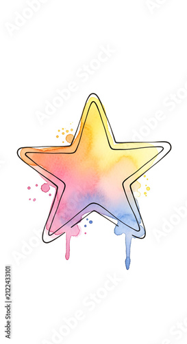 Watercolor Star Illustratio...