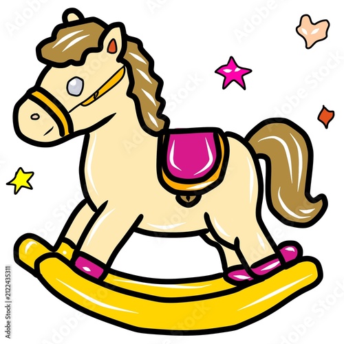 Canvastavla toy horse on a white background