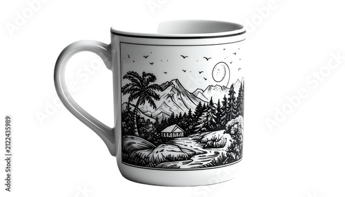 White Coffee Mug Landscape ...