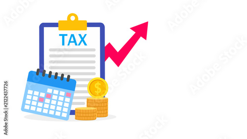 Online tax payment concept. Filling tax form