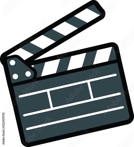 vector art of movie clappered board on white background