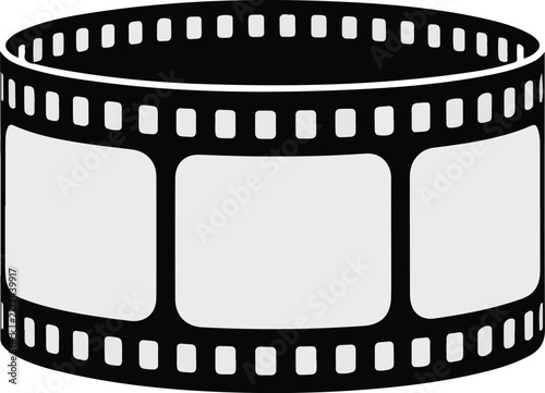 silhouette vector of blank film strip on isolated white background
