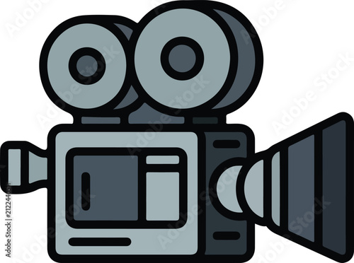 vector illustration of video camera on white background