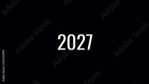White 2027 Number Minimalist Typography Hopeful New Year Video Intro Overlay for Content Creator