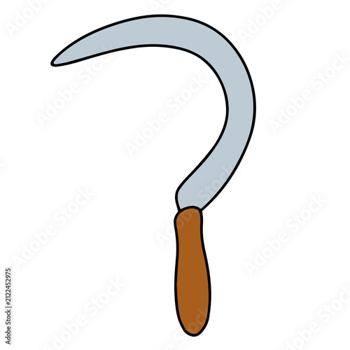 Bild auf Leinwand Metal sickle illustration isolated traditional farming harvesting hand tool equi