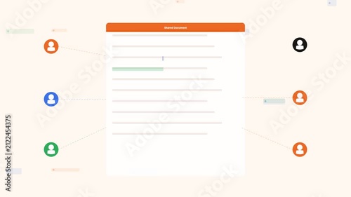 Orang Collaboration Real Time Sync Team Flat Design Loop