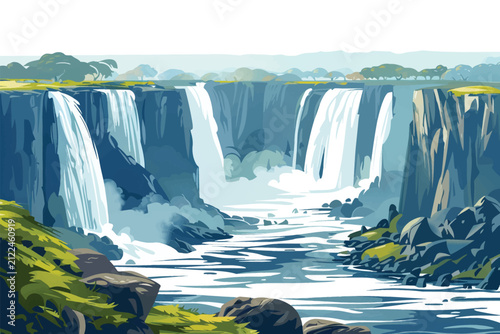 Victoria Falls on the Zambezi River in Africa