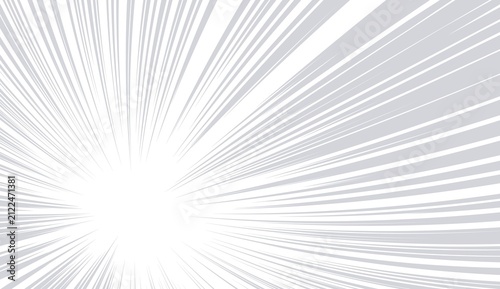 Abstract gray radial burst background with dynamic speed lines and dramatic comic style effect