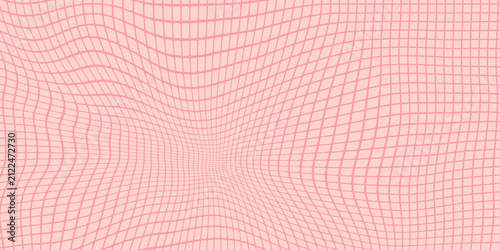 Warped pink grid pattern ab...