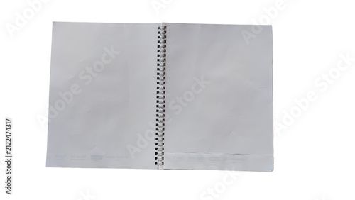 Foto Open spiral bound notebook isolated on transparent background