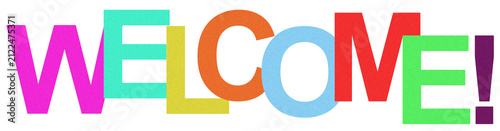 Welcome Colorful Typography Transparent PNG, Modern Rainbow Text Effect, Friendly Greeting Word Isolated for Website, Hospitality, Invitations, Branding and Marketing Design
