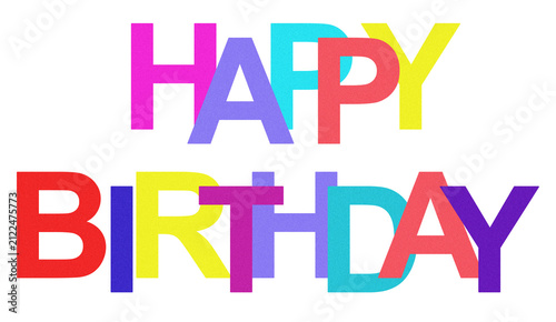 Happy Birthday Colorful Typography Transparent PNG, Rainbow Celebration Text Design, Modern Greeting Word Art for Party Invitations, Greeting Cards, Social Media and Decorations